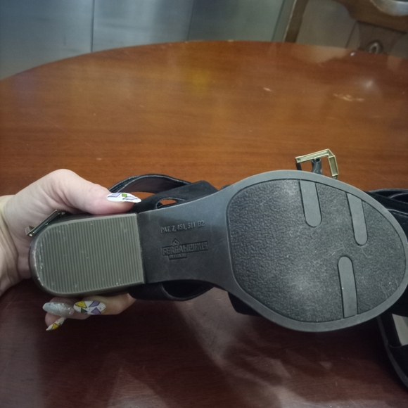 Fergalicious Black Open-Toe Heels - Picture 4 of 6